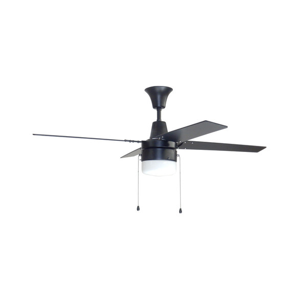 Litex Industries 48" Flat Black Finish Ceiling Fan Includes Blades and LED Light Kit UBW48FB4L